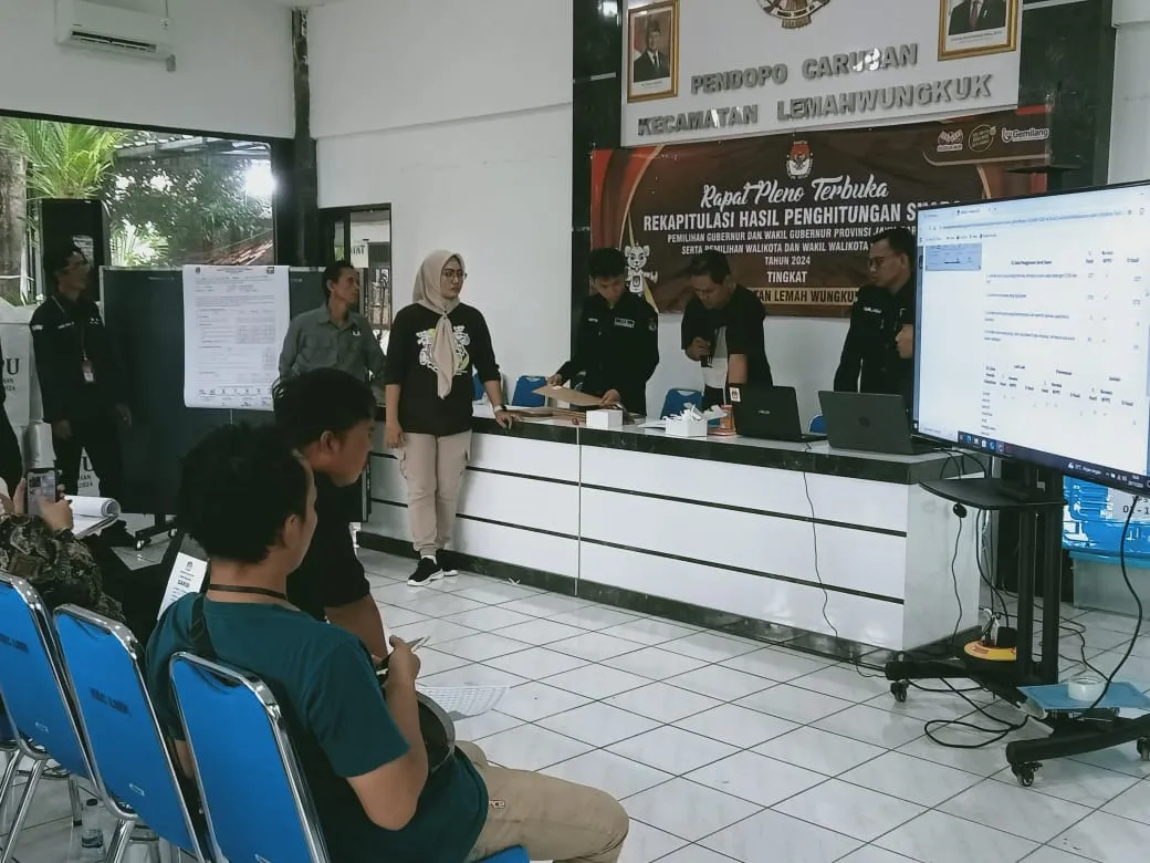 Paslon 03 Unggul Sementara, Rekapitulasi Suara Pilkada Lemahwungkuk Dimulai