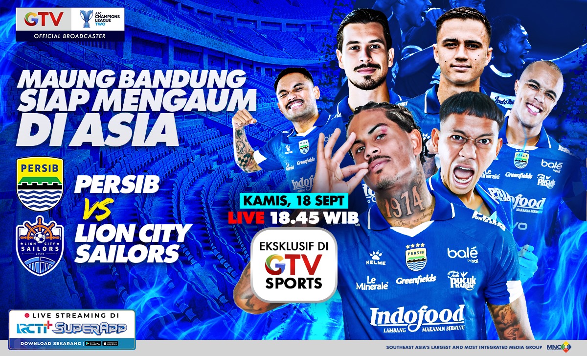 Live di GTV, Persib Bandung Siap Mengaum di Asia, Menantang Lion City Sailors di Laga Perdana AFC Champions League Two
